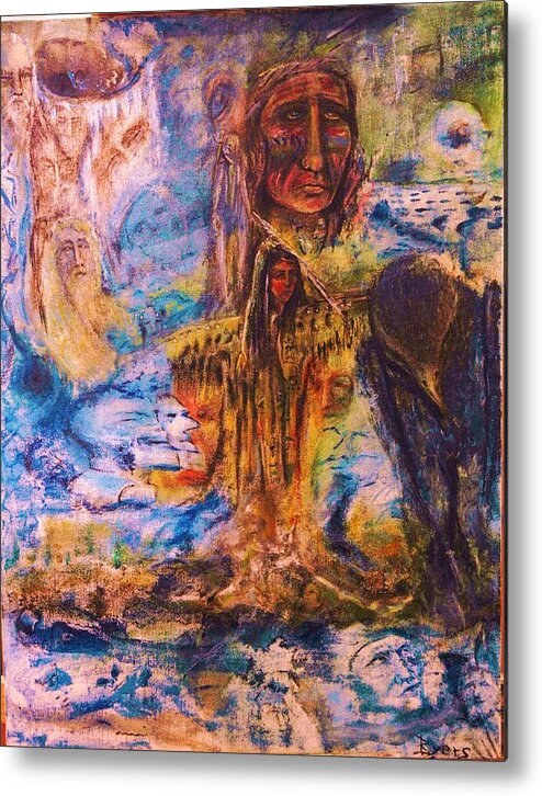 Native American Painting Metal Print featuring the painting Earth Mother by Kicking Bear Productions