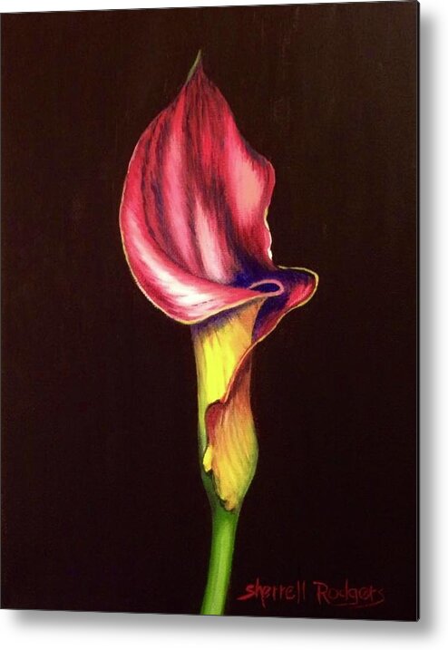 Painting Metal Print featuring the painting Elegant Calla Lily by Sherrell Rodgers