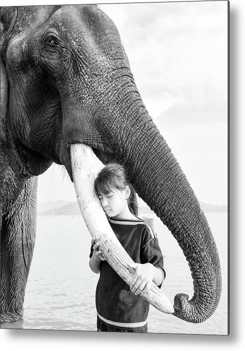 Awesome Metal Print featuring the photograph Elephant Love by Khanh Bui Phu