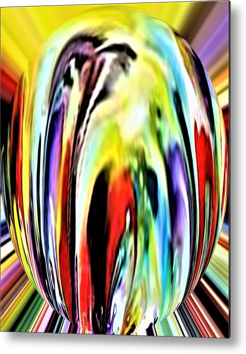 Egg Metal Print featuring the digital art Faberge Egg Abstract Style by Ronald Mills