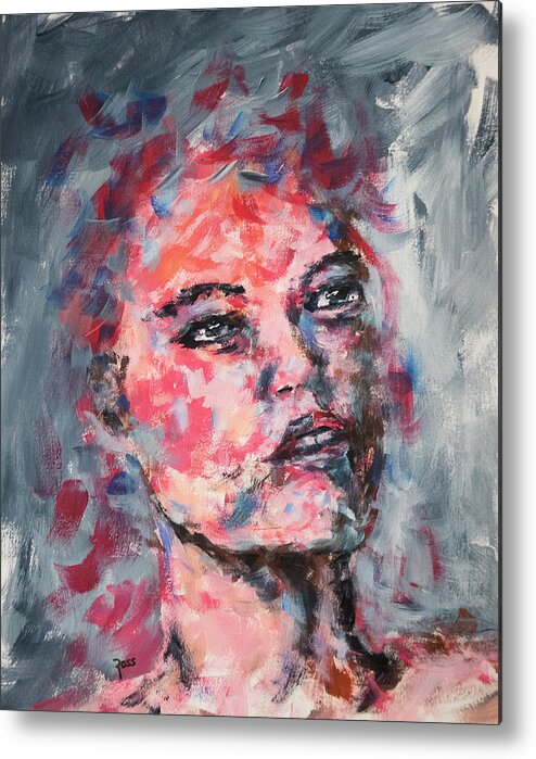 Portrait Metal Print featuring the painting Faded Beauty by Mark Ross