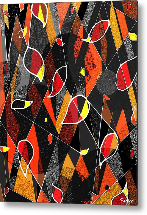 Fall Metal Print featuring the digital art Falling Leaves by Vallee Johnson