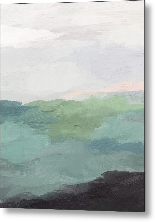 Seafoam Metal Print featuring the painting Farmland Sunset II by Rachel Elise