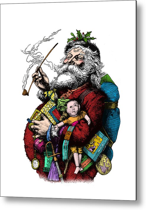 Santa Metal Print featuring the digital art Father Christmas by Madame Memento