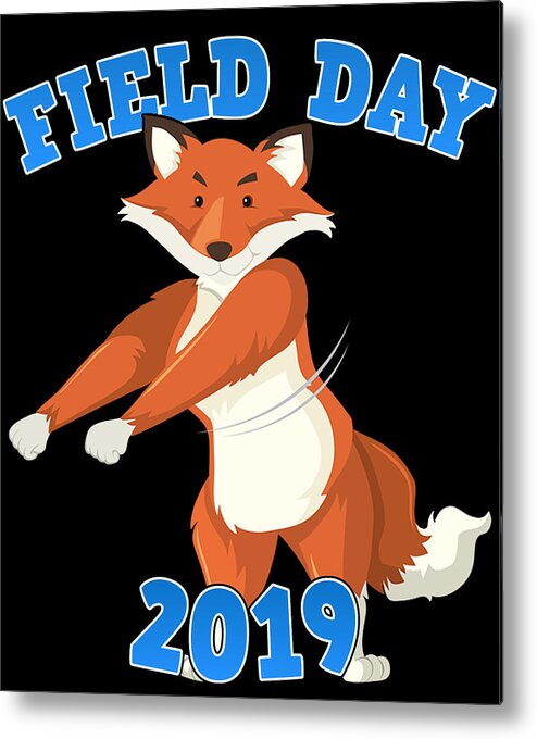Cool Metal Print featuring the digital art Field Day 2019 Flossing Fox by Flippin Sweet Gear