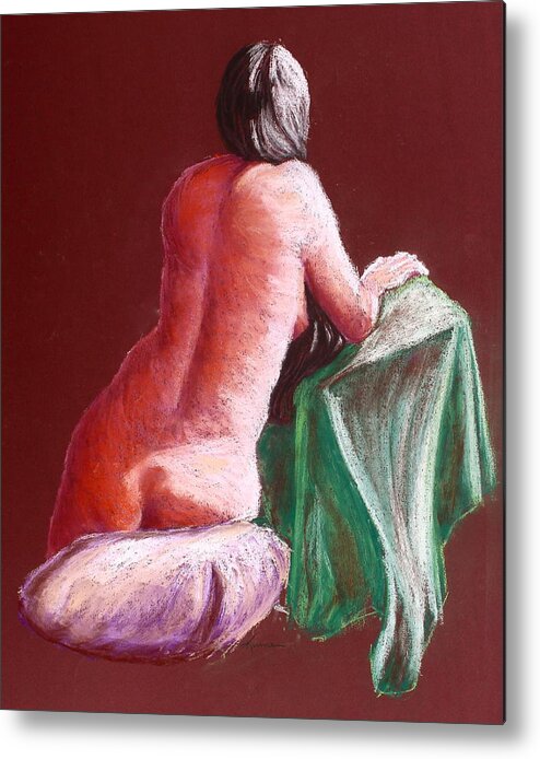 Pastel Drawing Metal Print featuring the pastel Figure Study 5 by Kume Bryant