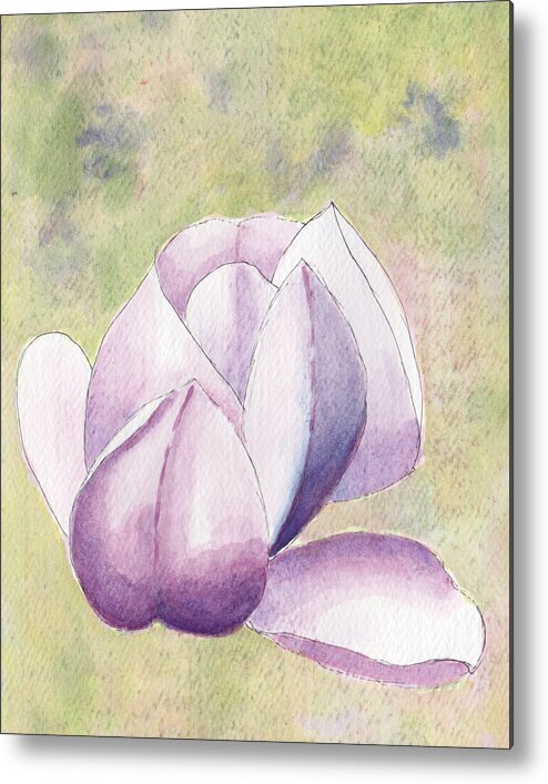 Trees In Spring Metal Print featuring the painting Floating Magnolia by Anne Katzeff