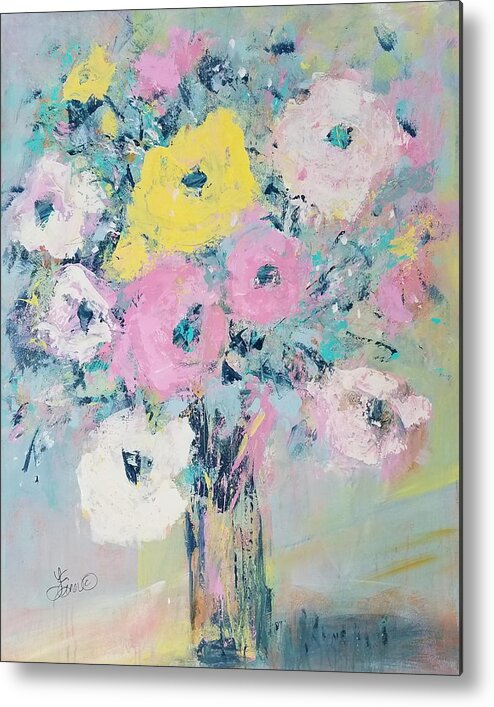 Floral Metal Print featuring the painting Floral Explosion by Terri Einer