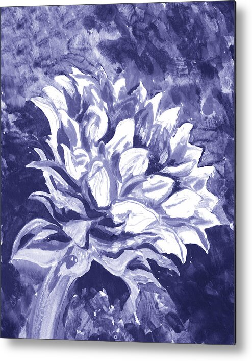 Purple Flowers Metal Print featuring the painting Floral Purple Blue Very Peri Modern Interior Design II by Irina Sztukowski