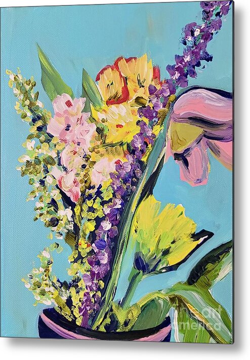 Floral Metal Print featuring the painting Floral Still Life 2 by Catherine Gruetzke-Blais