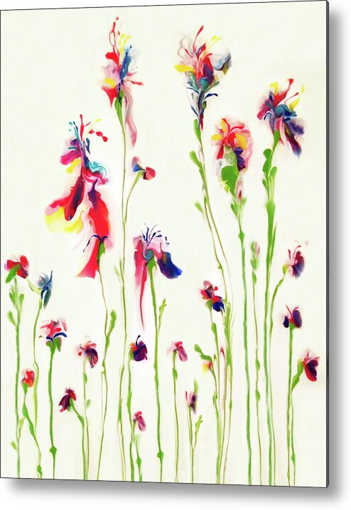 Flowers Metal Print featuring the painting Flowers At Dusk by Deborah Erlandson