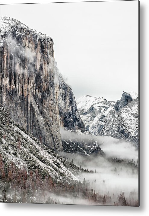California Metal Print featuring the photograph Foggy morning El Capitan by Rudy Wilms