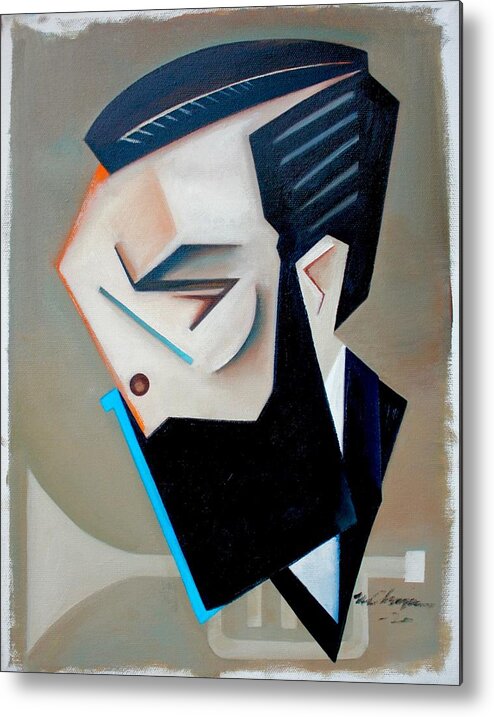 Jazz Metal Print featuring the painting Form Theory / a portrait of Josh Lawrence by Martel Chapman