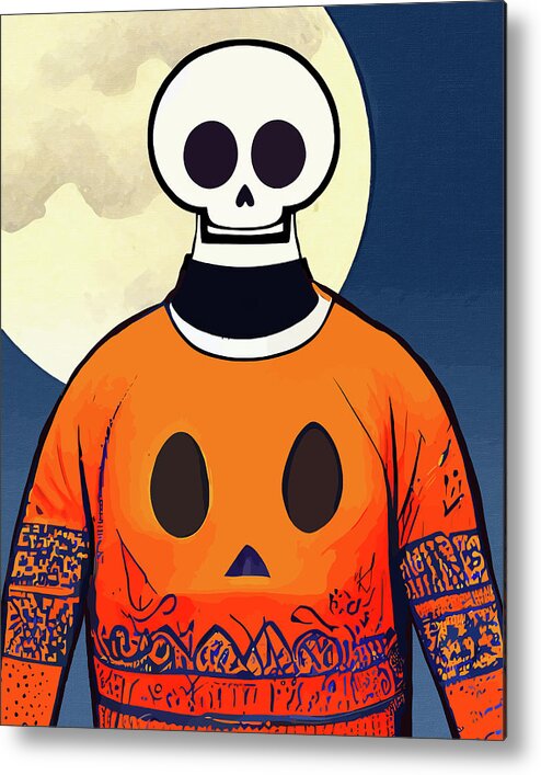 Skeleton Metal Print featuring the digital art Frank The Skeleton by Mark Tisdale