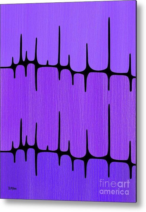 Sounds Waves Metal Print featuring the digital art Frequency in Purples by Donna Mibus