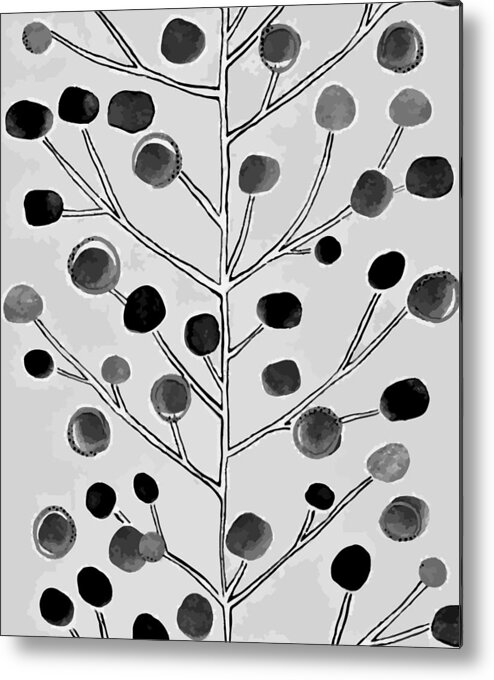 Diet Metal Print featuring the drawing Fruit Tree Hand Drawn Sketch Watercolor Apple Tree Drawing Fruit Tree Black And White Drawings Ferti by Mounir Khalfouf