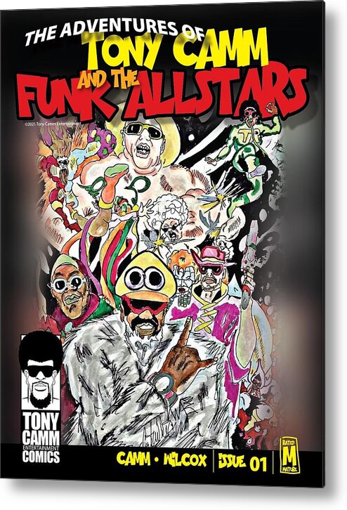 Comic Metal Print featuring the digital art Funk Allstars Comic Cover 01 by Tony Camm Curtis Wilcox Stan Webb