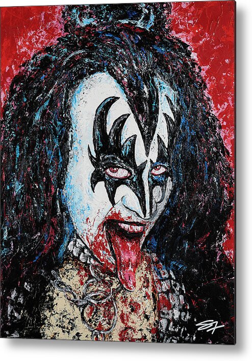 Kiss Metal Print featuring the painting God of Thunder by Steve Follman
