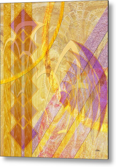 Gold Fusion Metal Print featuring the digital art Gold Fusion by Studio B Prints