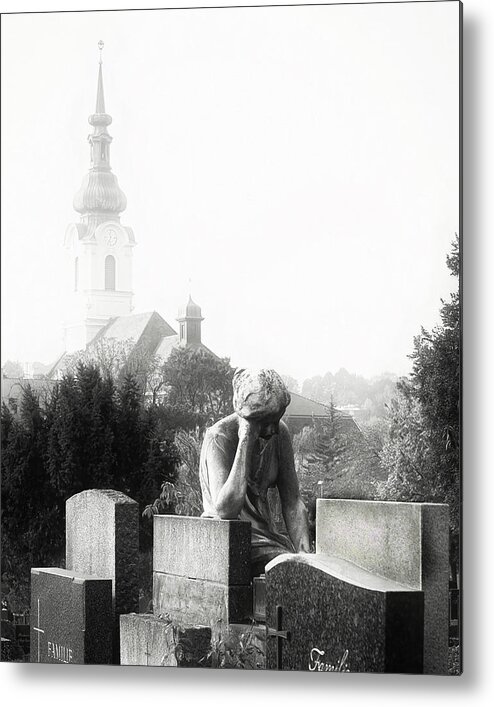 Photo Metal Print featuring the photograph Grinzing Cemetery by Irene Moriarty