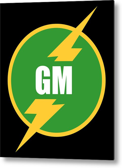 Funny Metal Print featuring the digital art Groomsmen Gm Logo by Flippin Sweet Gear