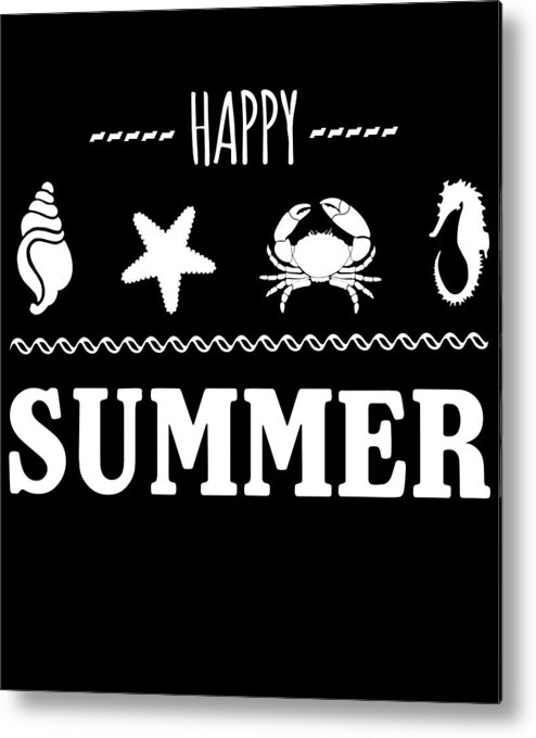 Funny Metal Print featuring the digital art Happy Summer by Flippin Sweet Gear