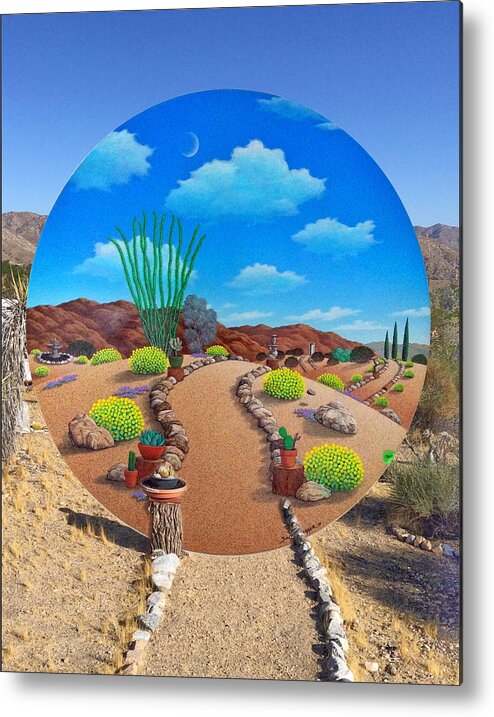 Desert Metal Print featuring the mixed media Happy Trails by Snake Jagger