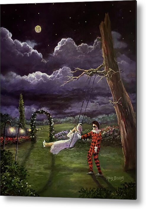 Harlequin Metal Print featuring the painting Harlequin by Rand Burns