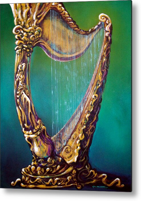 Harp Metal Print featuring the painting Harp by Kevin Middleton