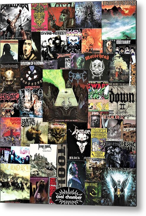 Heavy Metal Music Collage 8 Metal Print by Doug Siegel - Fine Art
