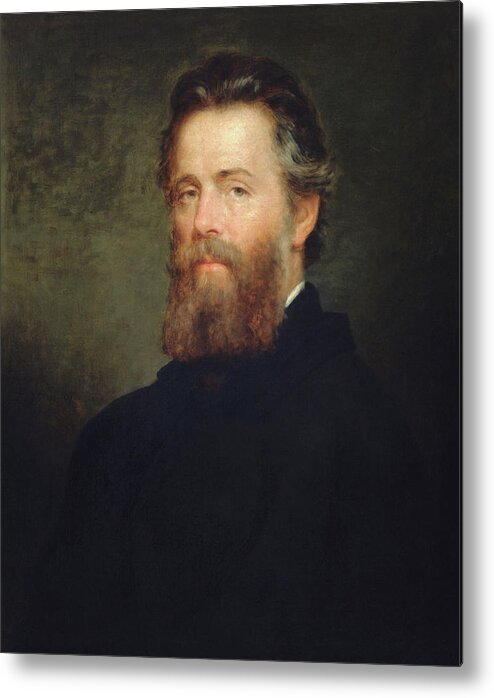 Herman Melville Metal Print featuring the painting Herman Melville Portrait - Joseph Oriel Eaton 1870 by War Is Hell Store