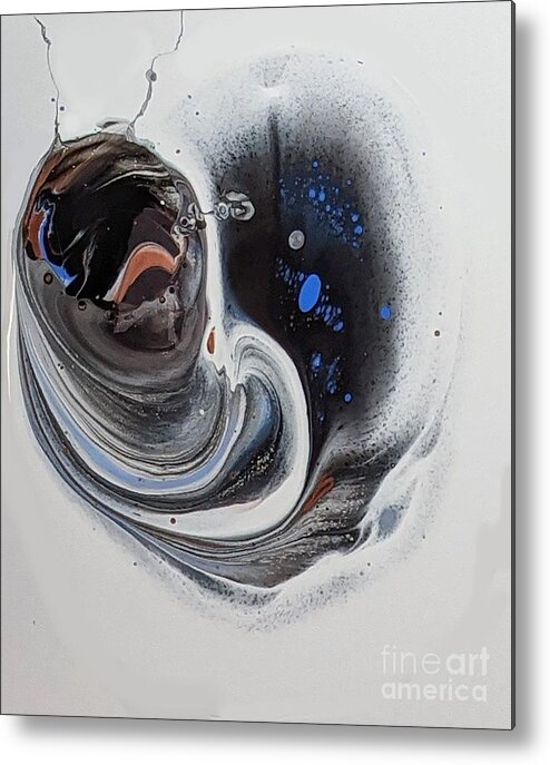 Abstract Metal Print featuring the painting Hermy the Wormy by Lori Kingston