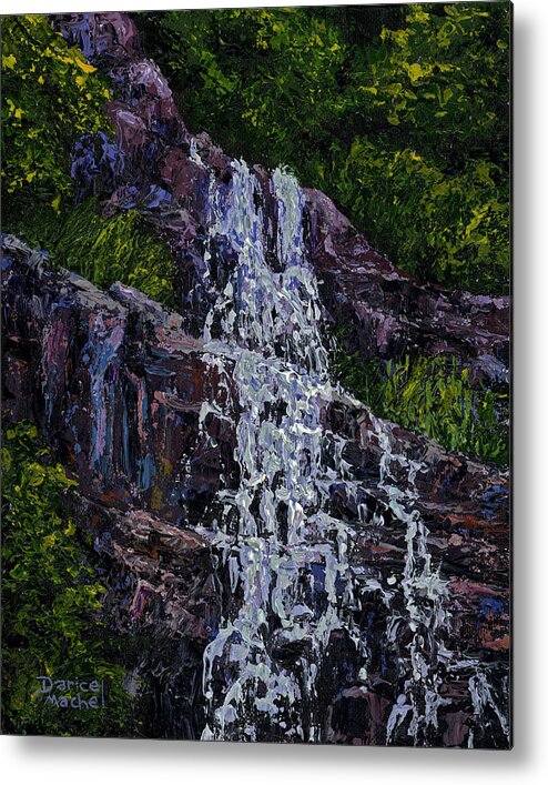 Water Metal Print featuring the painting Hidden Falls by Darice Machel McGuire