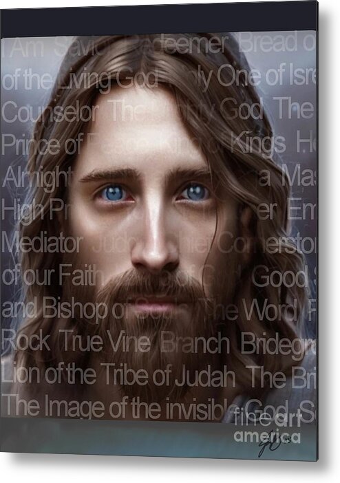 Jen Page Metal Print featuring the digital art His Name by Jennifer Page