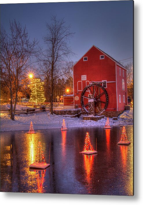 Smithville Metal Print featuring the photograph Historic Smithville Mill at Christmas by Kristia Adams