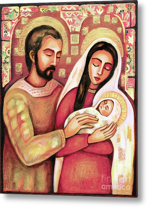 Holy Family Metal Print featuring the painting Holy Family by Eva Campbell