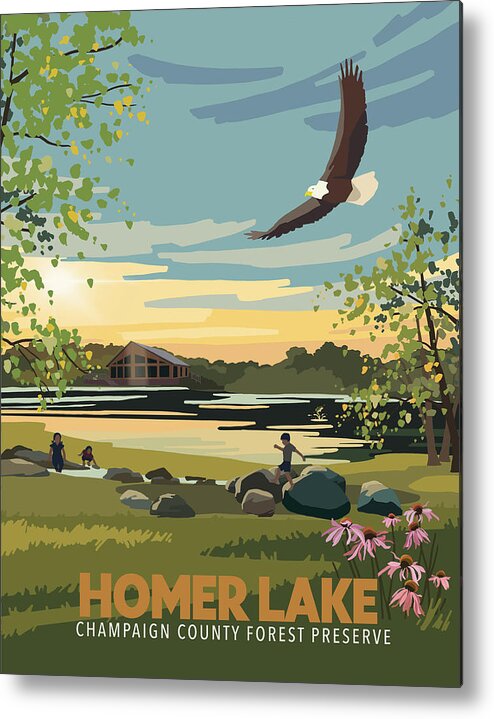 Lake Metal Print featuring the digital art Homer Lake Forest Preserve by Champaign County Forest Preserve District