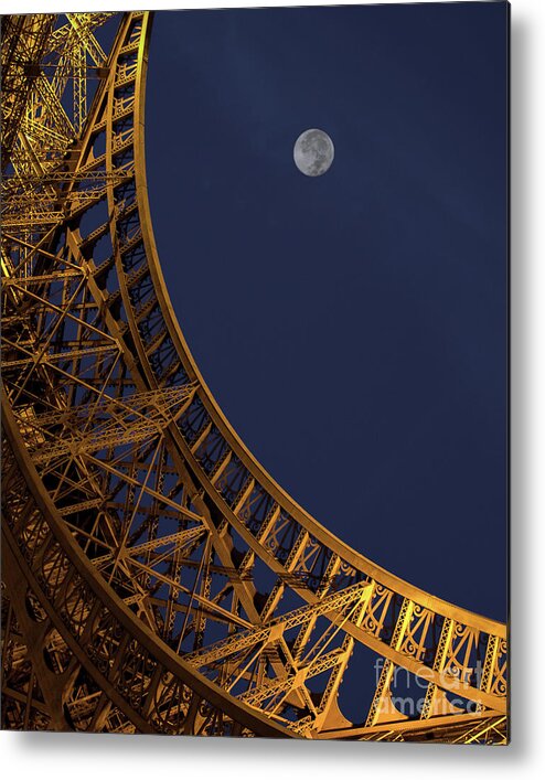 Eiffel Tower Metal Print featuring the photograph Hugging the Moon by Neala McCarten