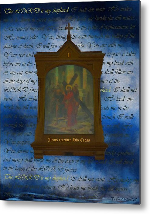 Easter Metal Print featuring the digital art II Jesus Recieves His Cross by Joan Stratton
