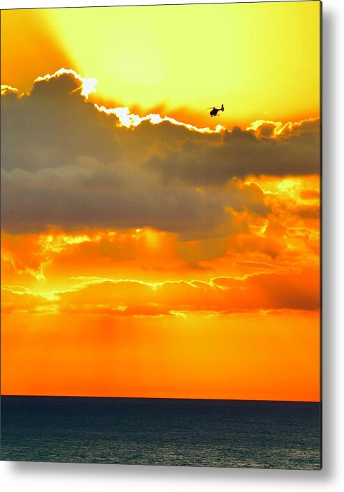 Flying Metal Print featuring the photograph Into the Sun by Sarah Lilja