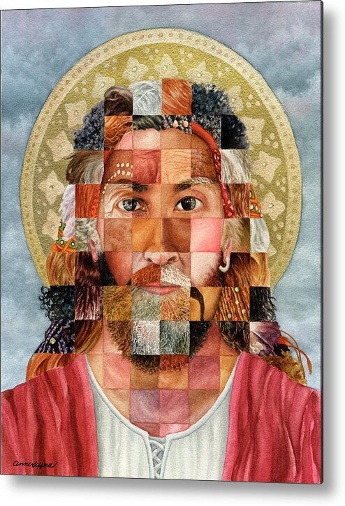 Jesus Painting Metal Print featuring the painting It's All About Love by Anne Gifford