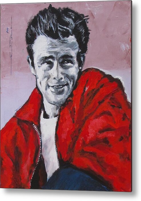 James Dean Metal Print featuring the pastel J.Dean - Without a Cause by Eric Dee
