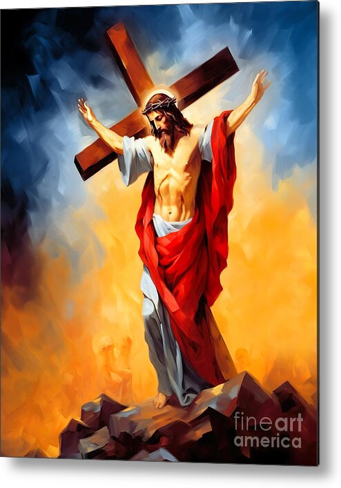  Jesus Christ Metal Print featuring the painting Jesus Christ 8 by Mark Ashkenazi