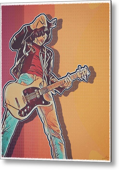 Ramones Metal Print featuring the digital art Johnny Ramone Pop Art Poster by Christina Rick
