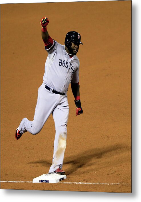 American League Baseball Metal Print featuring the photograph Jonny Gomes and David Ortiz by Jamie Squire