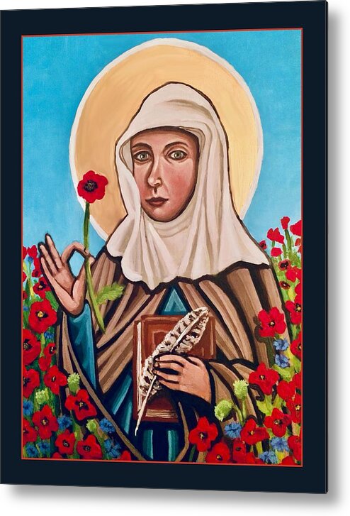 Religious Metal Print featuring the painting Julian of Norwich by Kelly Latimore