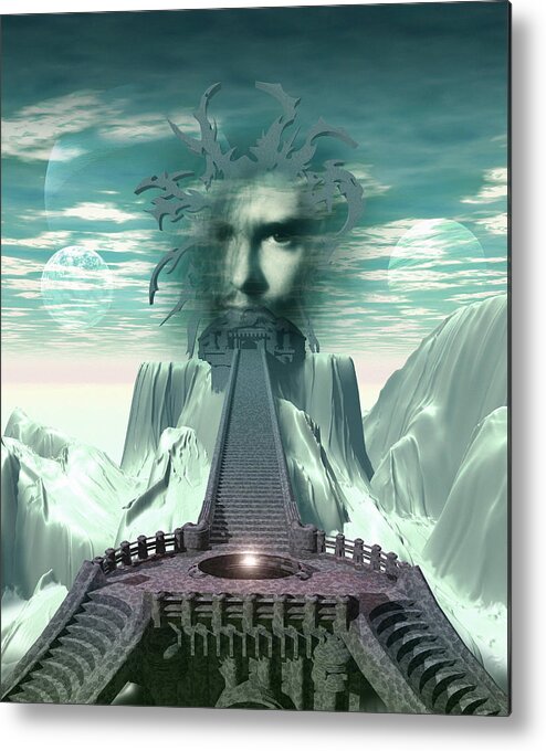 Kataklysm Metal Print featuring the painting Kataklysm - Temple of Knowledge by Sv Bell