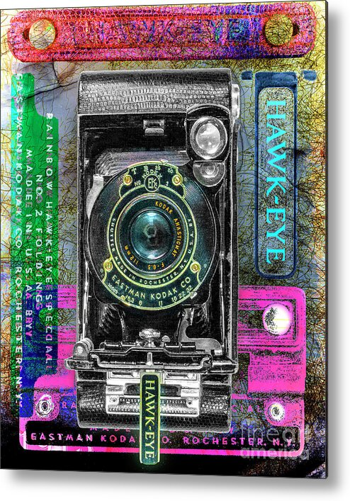 Kodak Metal Print featuring the digital art Kodak No. 2 Rainbow Hawk-eye Special by Anthony Ellis