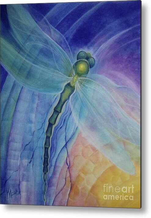 Dragonfly Metal Print featuring the painting Light Healer by Kristine Izak