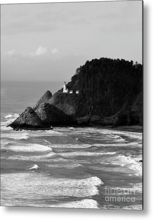 Lighthouse Metal Print featuring the photograph Lighthouse On A Bluff by Kirt Tisdale